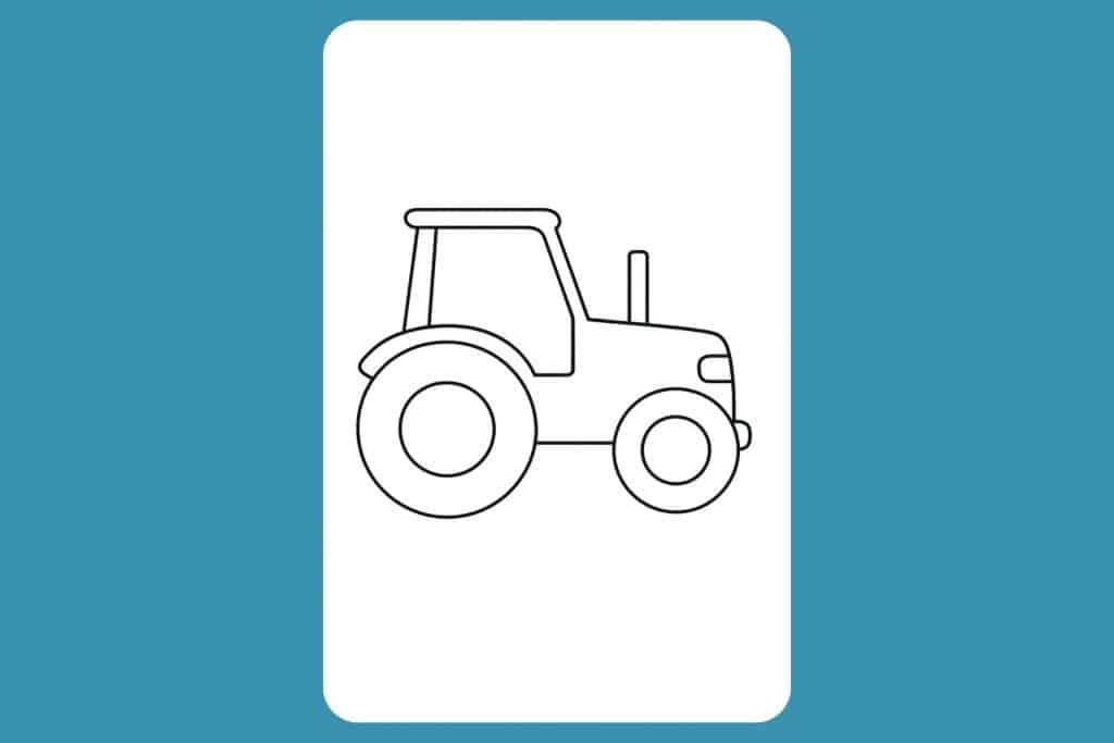 Traktor Ausmalbild ab 2 Jahre - Einfacher Traktor von der Seite