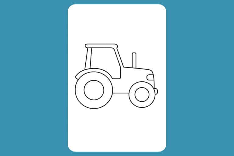 Traktor Ausmalbild ab 2 Jahre - Einfacher Traktor von der Seite