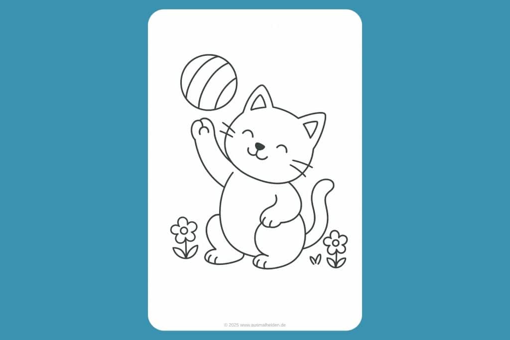 Fröhliche Katze auf der Wiese