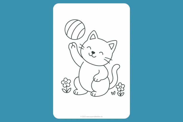 Fröhliche Katze auf der Wiese