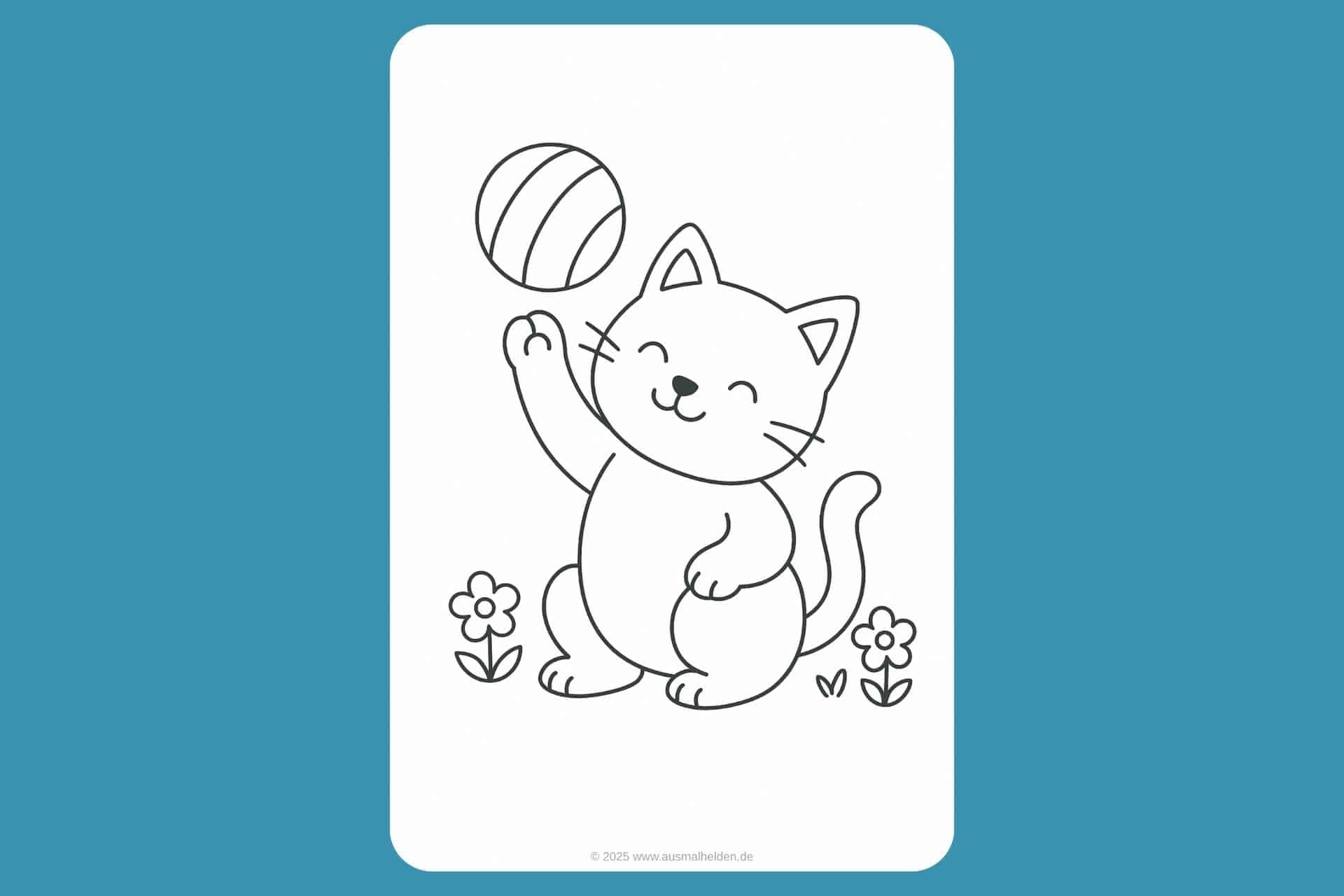 Fröhliche Katze auf der Wiese