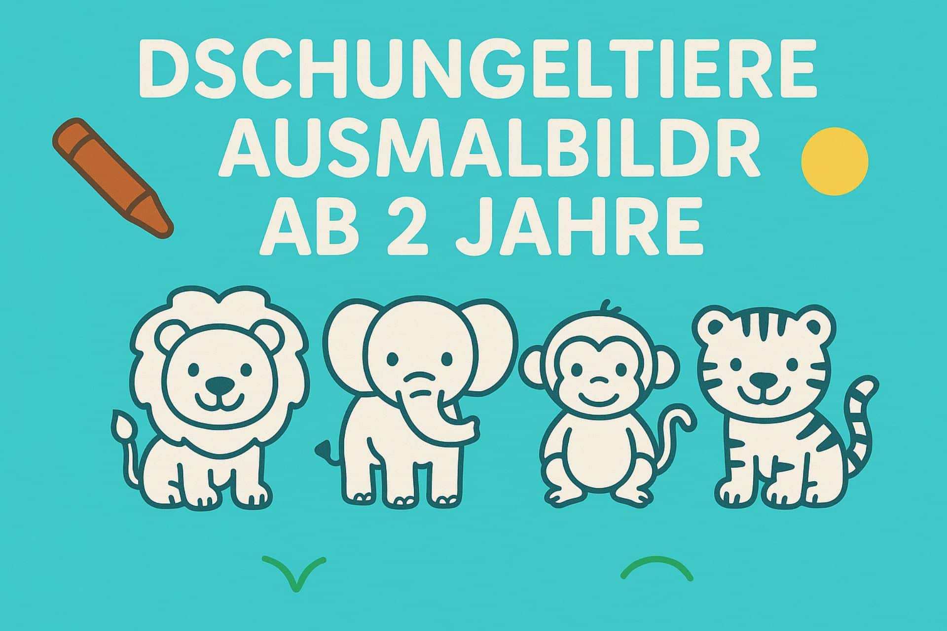 Dschungeltiere Ausmalbilder ab 2 Jahre