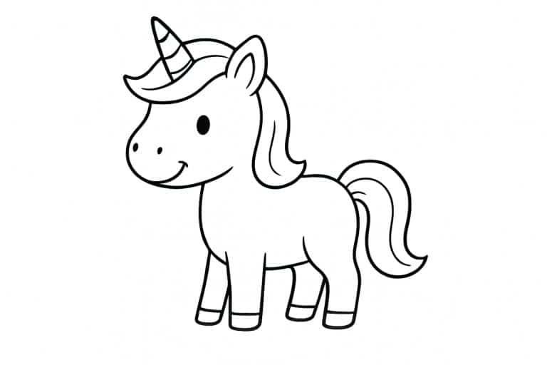 Einhorn mit freundlichem Gesicht