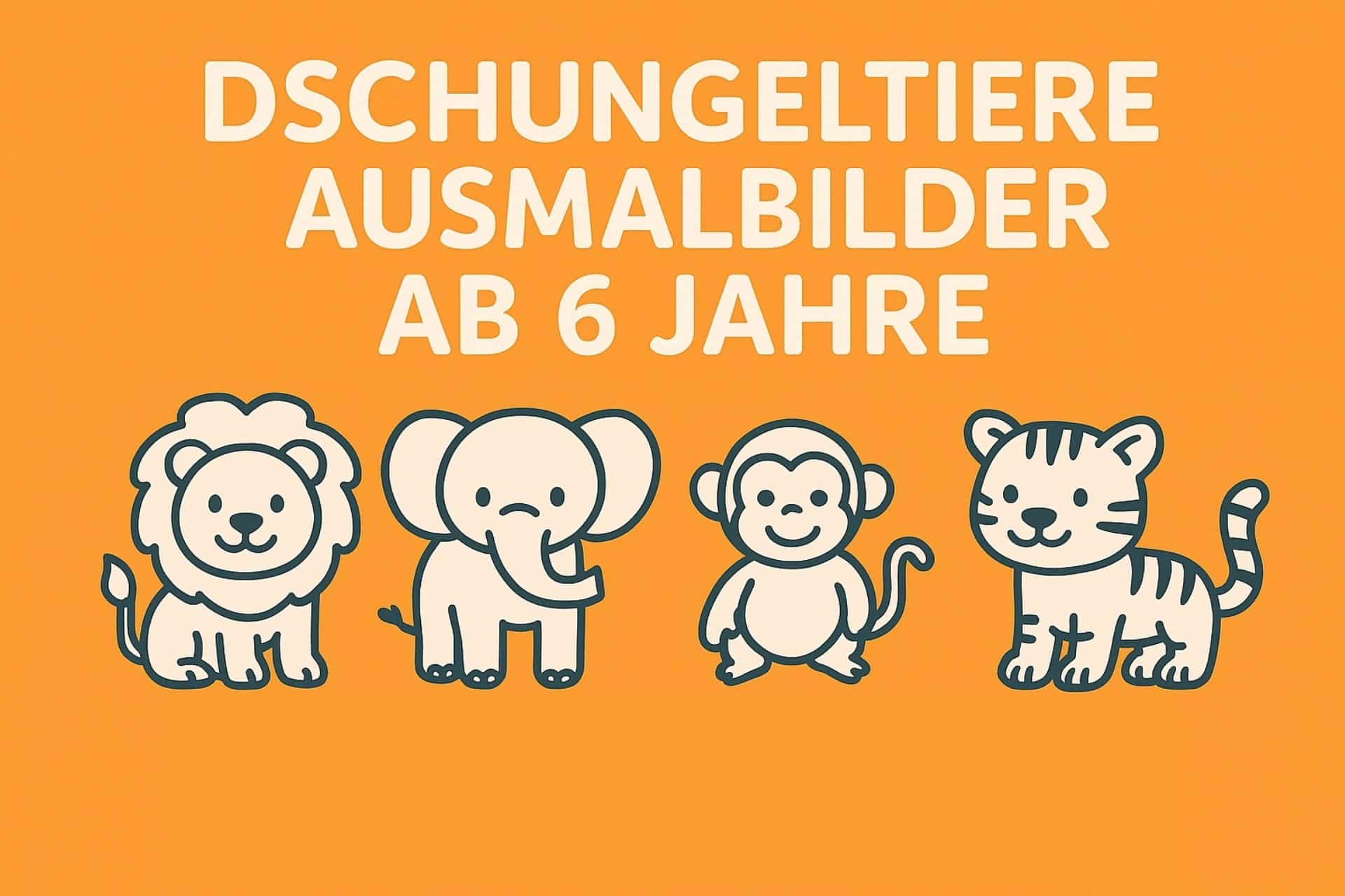 Dschungeltiere Ausmalbilder ab 6 Jahre – kostenlos als PDF