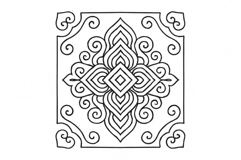 Ornament Ausmalbild - Abstraktes Ornament
