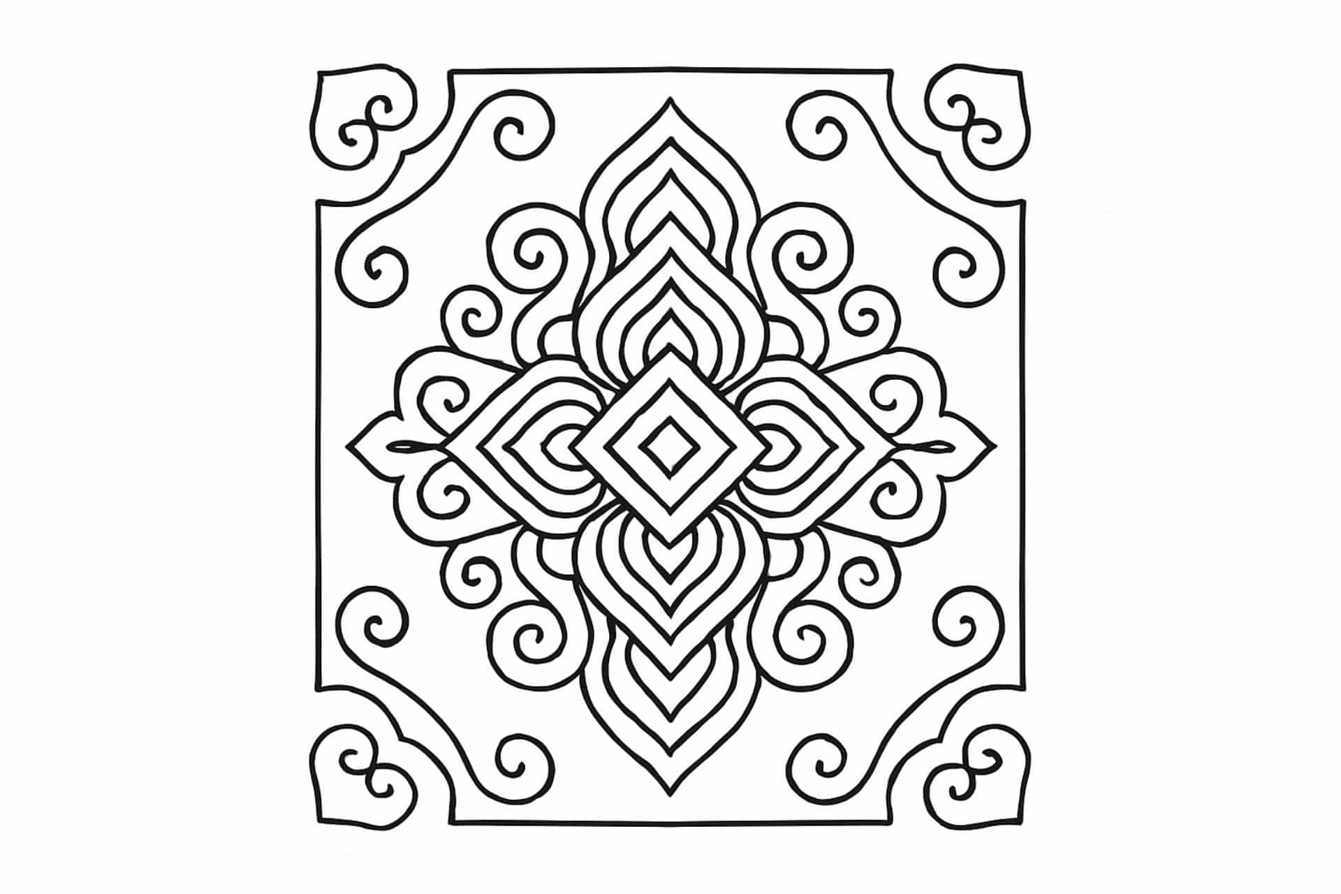 Ornament Ausmalbild - Abstraktes Ornament
