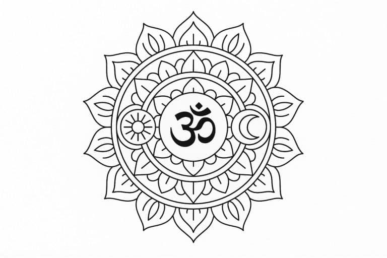 Mandala Ausmalbild - Spirituelles Mandala
