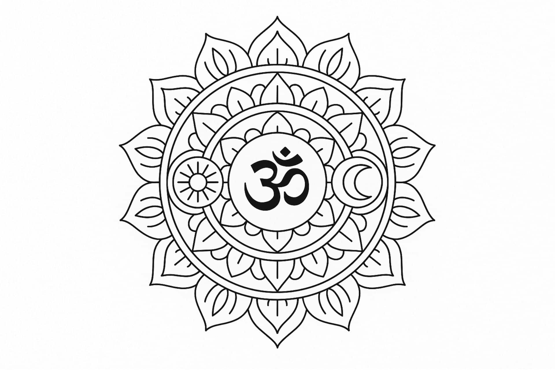 Mandala Ausmalbild - Spirituelles Mandala