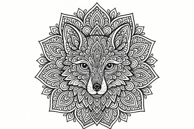 Mandala Ausmalbild - Tierisches Mandala