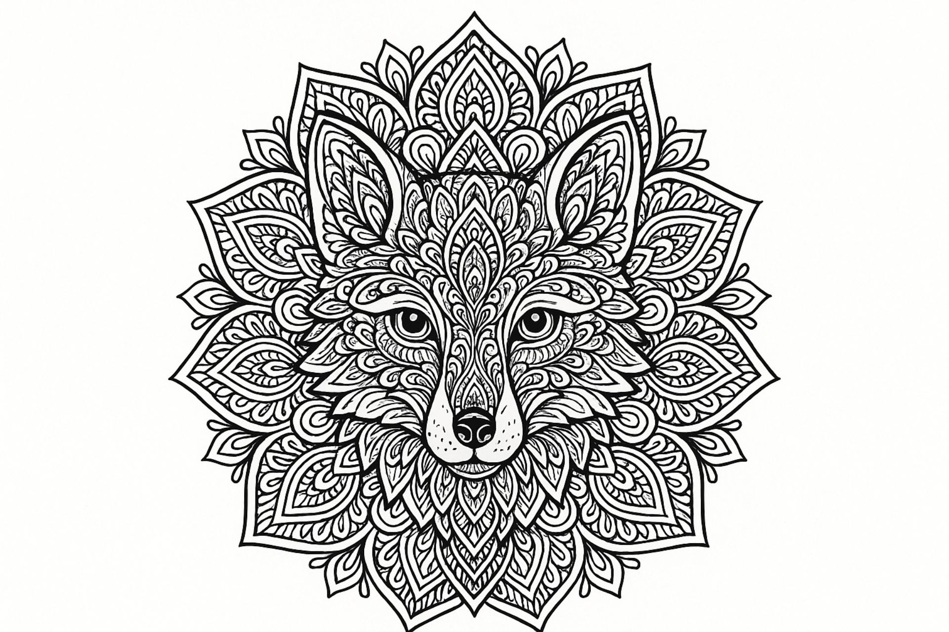 Mandala Ausmalbild - Tierisches Mandala