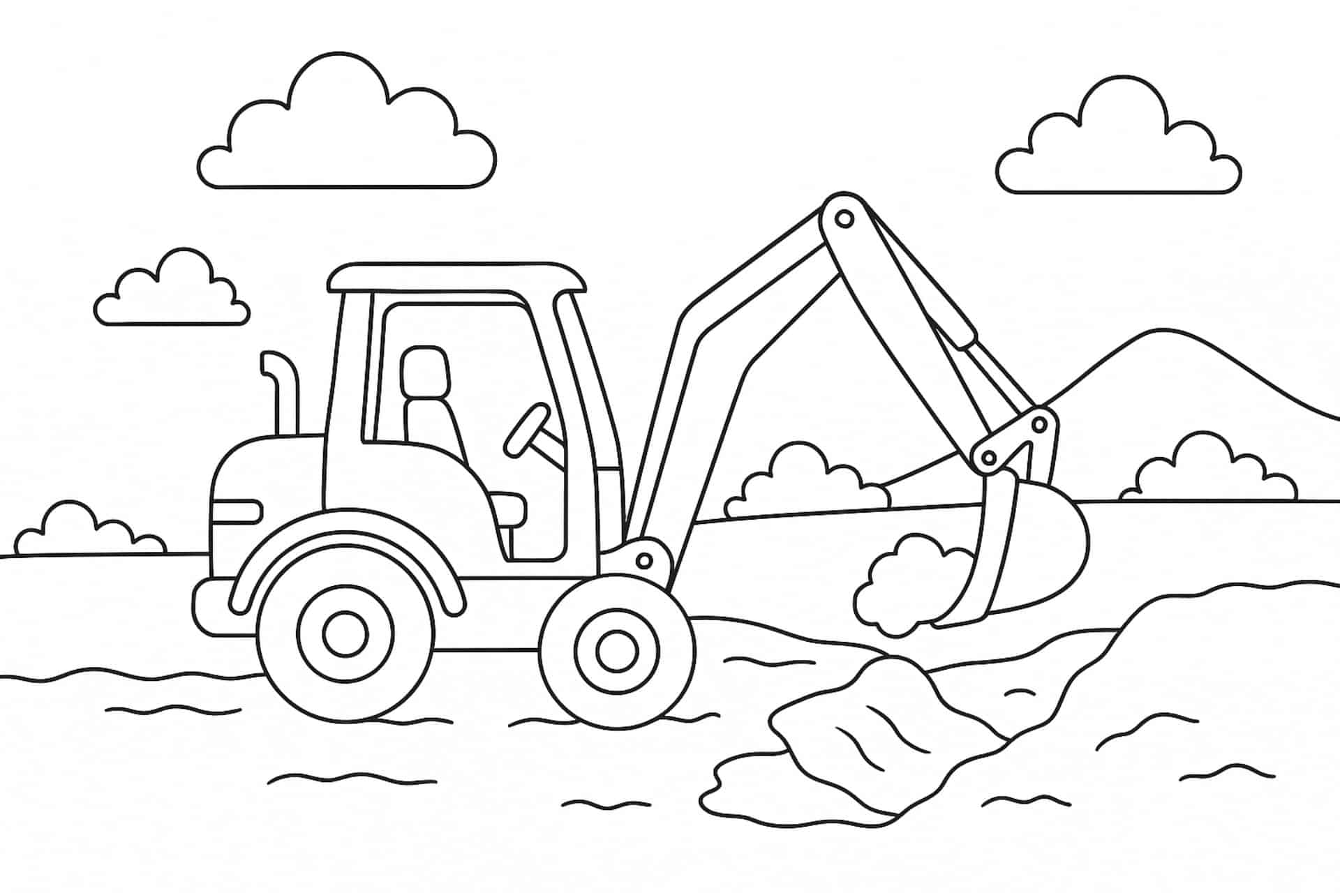 Bagger Ausmalbilder ab 4 Jahre