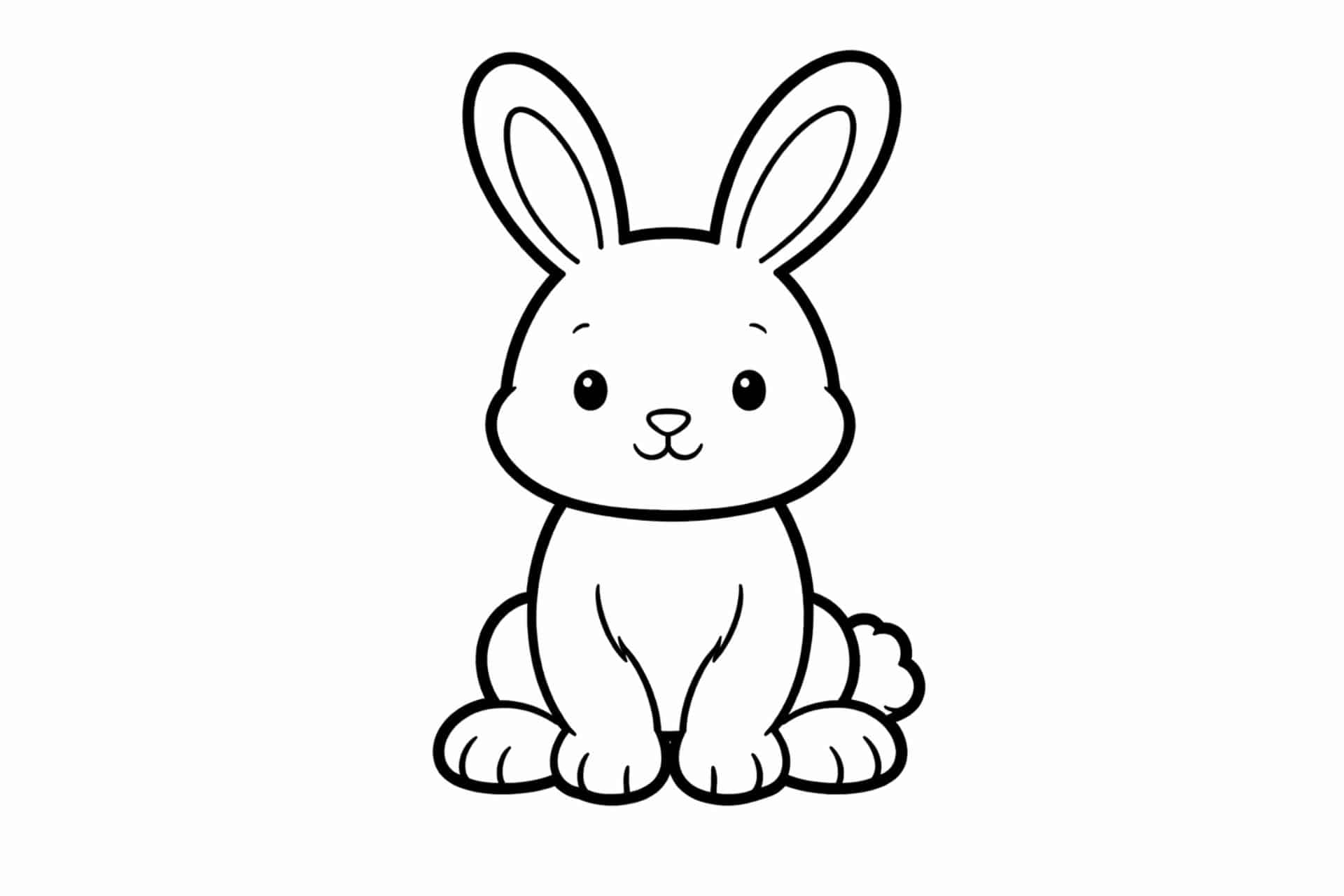 Einfacher Osterhase – Ausmalbild ab 2 Jahren