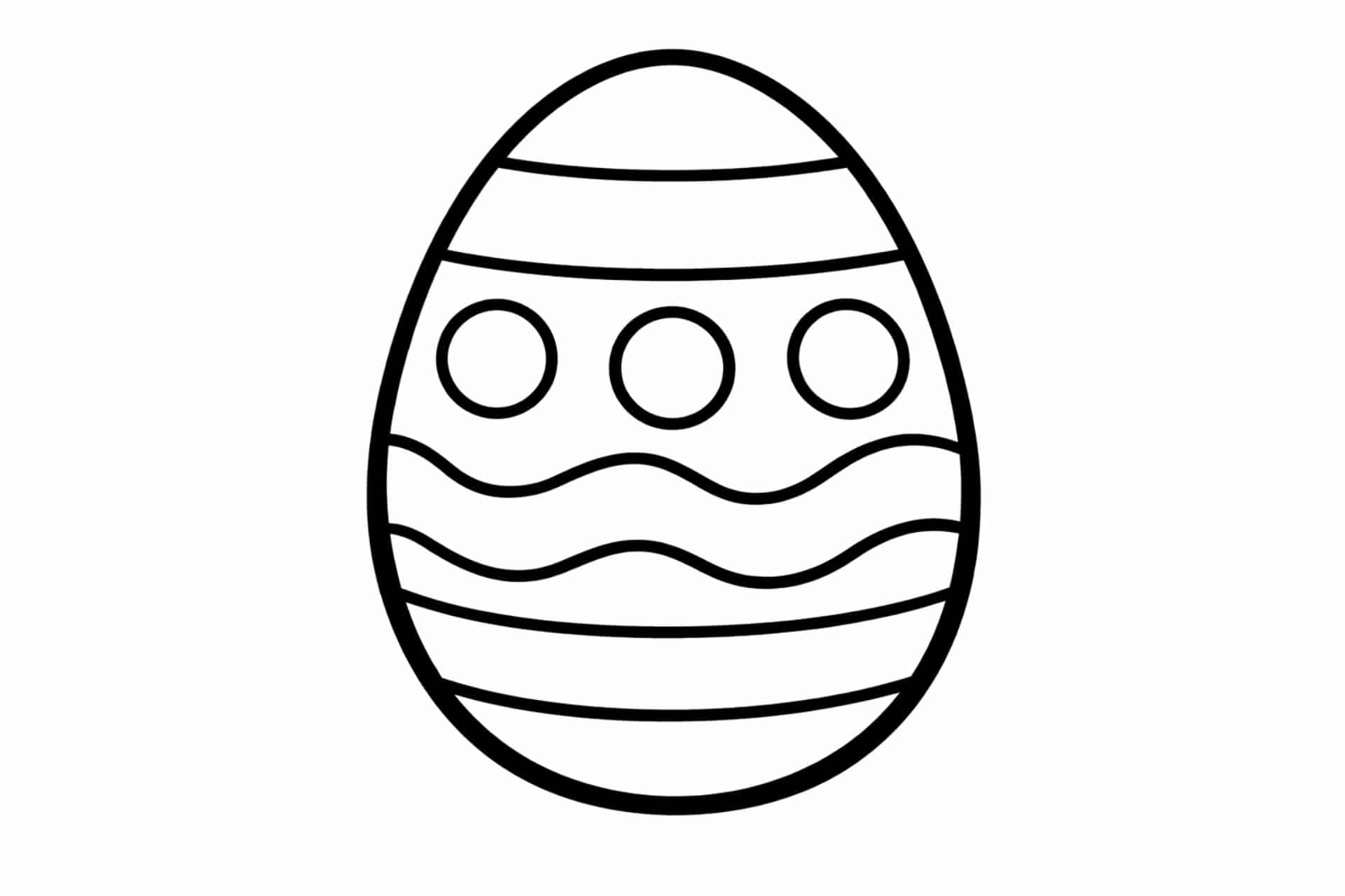 Einfaches Osterei mit großen Mustern – Ausmalbild ab 2 Jahren