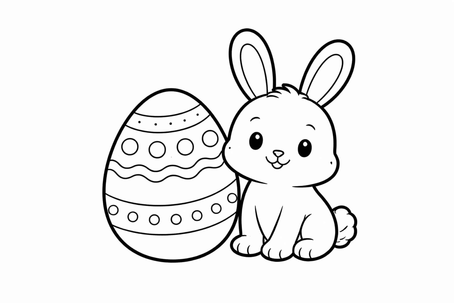 Osterhase mit Ei – Einfaches Ausmalbild ab 2 Jahren