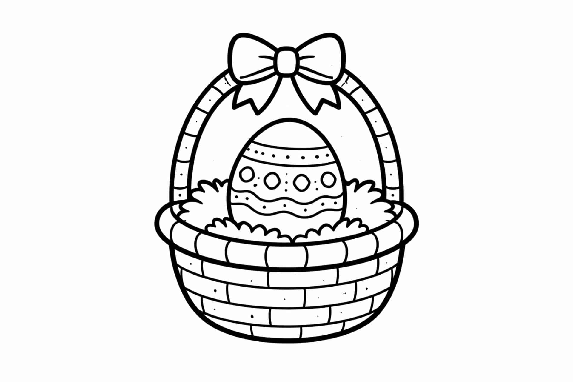 Osterkorb mit Ei – Einfaches Ausmalbild ab 2 Jahren