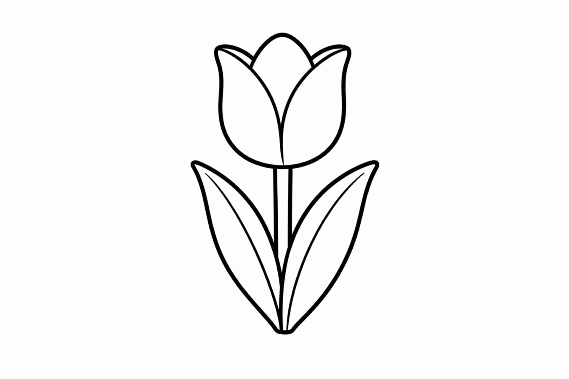 Tulpe zu Ostern – Einfaches Ausmalbild ab 2 Jahren