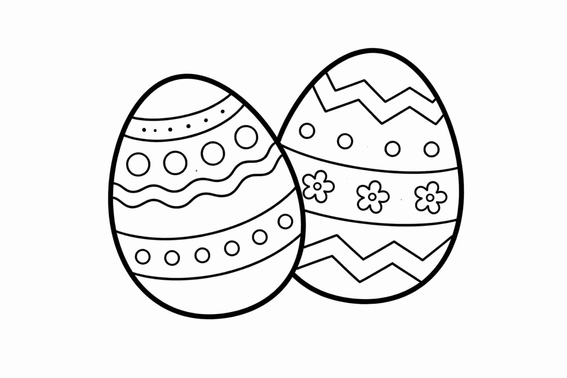 Zwei Ostereier – Einfaches Ausmalbild ab 2 Jahren