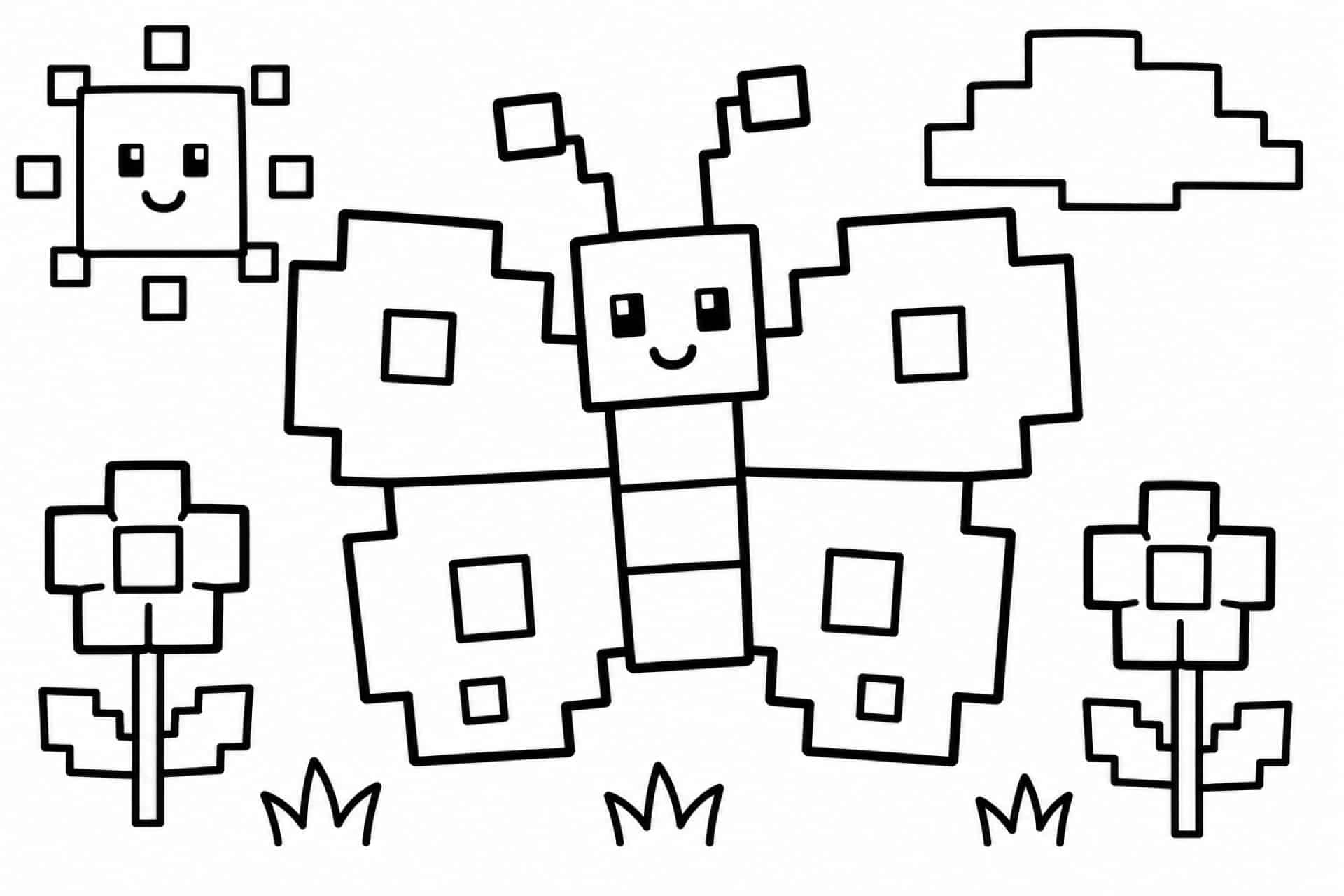 Blockwelt Schmetterling - Ausmalbild ab 2 Jahren