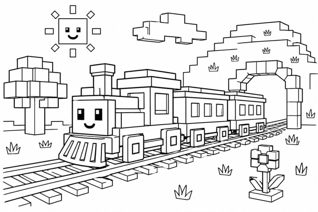 Blockwelt Zug - Ausmalbild ab 4 Jahren