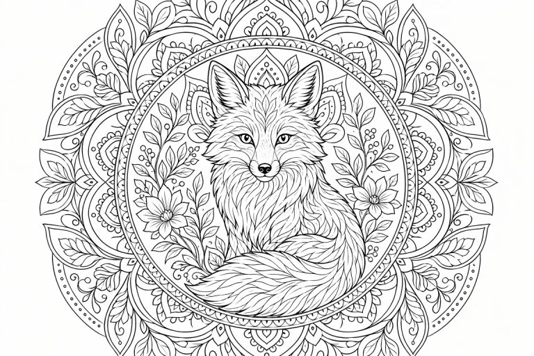 Fuchs Mandala - Ausmalbild ab Erwachsene