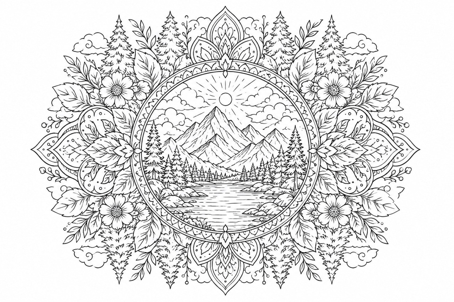 Natur Mandalas Ausmalbilder