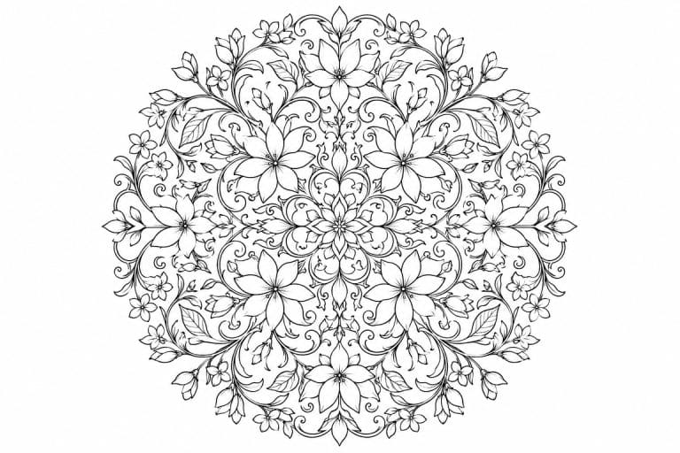 Jasmin Mandala - Ausmalbild ab Erwachsene