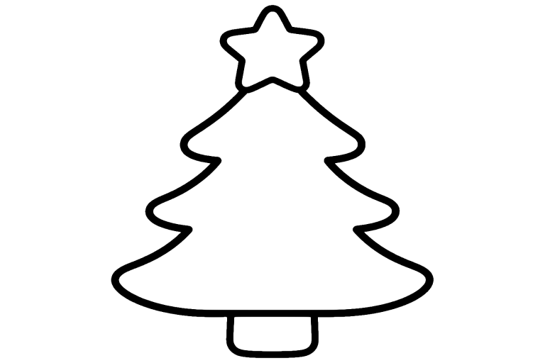Weihnachtsbaum zum Ausmalen für Kleinkinder - Ausmalbild ab 2 Jahren