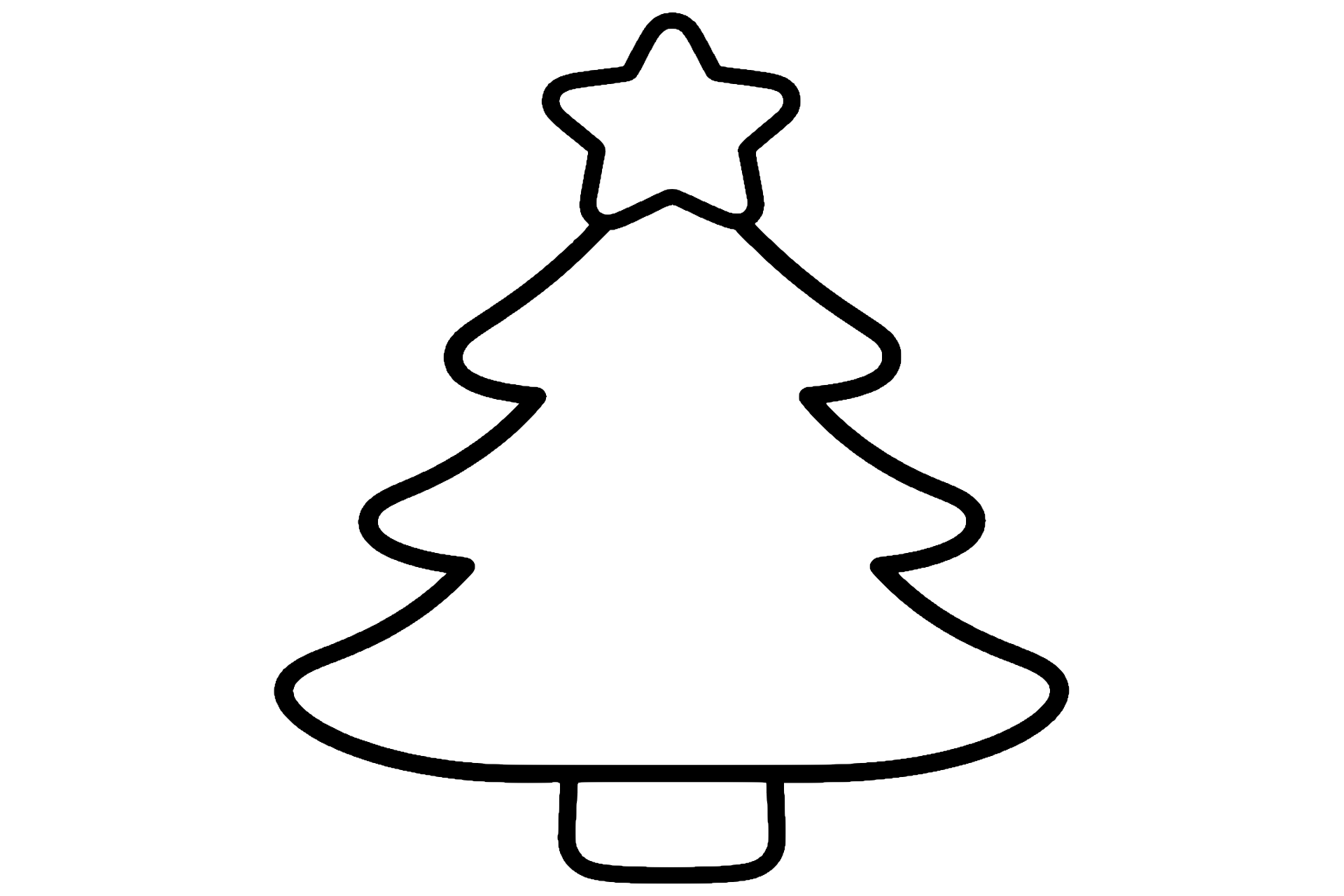 Weihnachtsbaum zum Ausmalen für Kleinkinder - Ausmalbild ab 2 Jahren