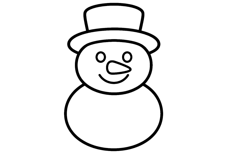 Schneemann mit Hut - Ausmalbild ab 2 Jahren