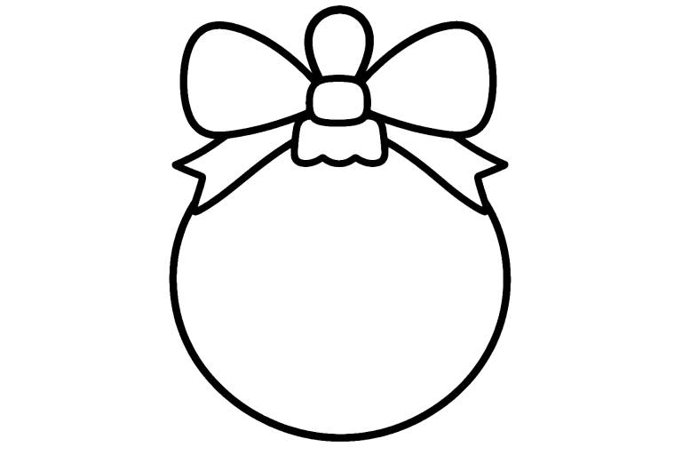 Weihnachtskugel mit Schleife - Ausmalbild ab 2 Jahren
