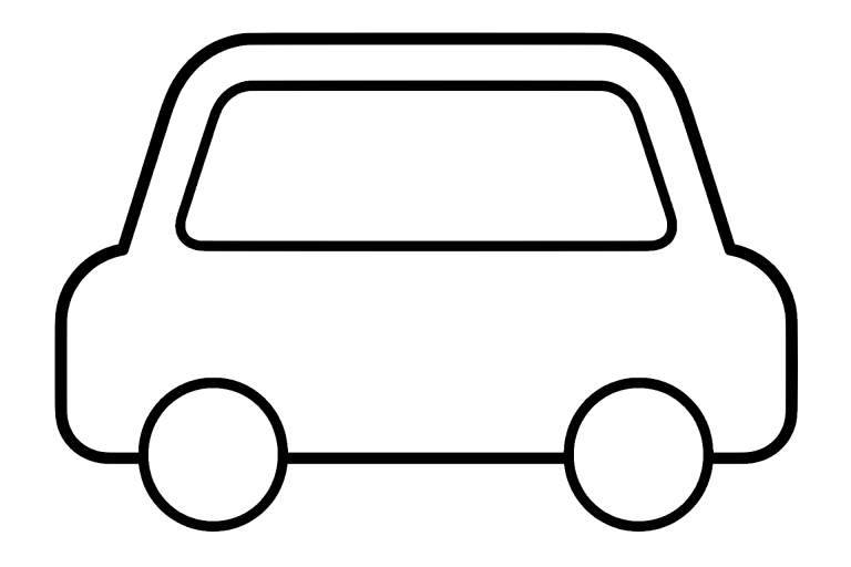 Auto Ausmalbild ab 2 Jahre – Breites Familienauto mit großem Fenster - Ausmalbild ab 2 Jahren