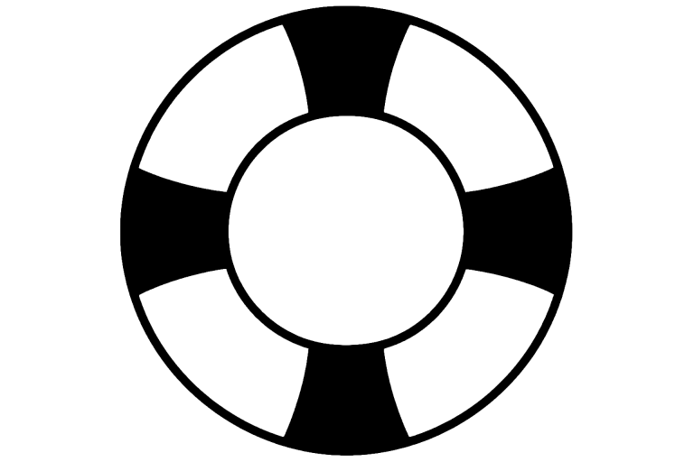 Feuerwehr-Rettungsring als Ausmalbild - Ausmalbild ab 2 Jahren