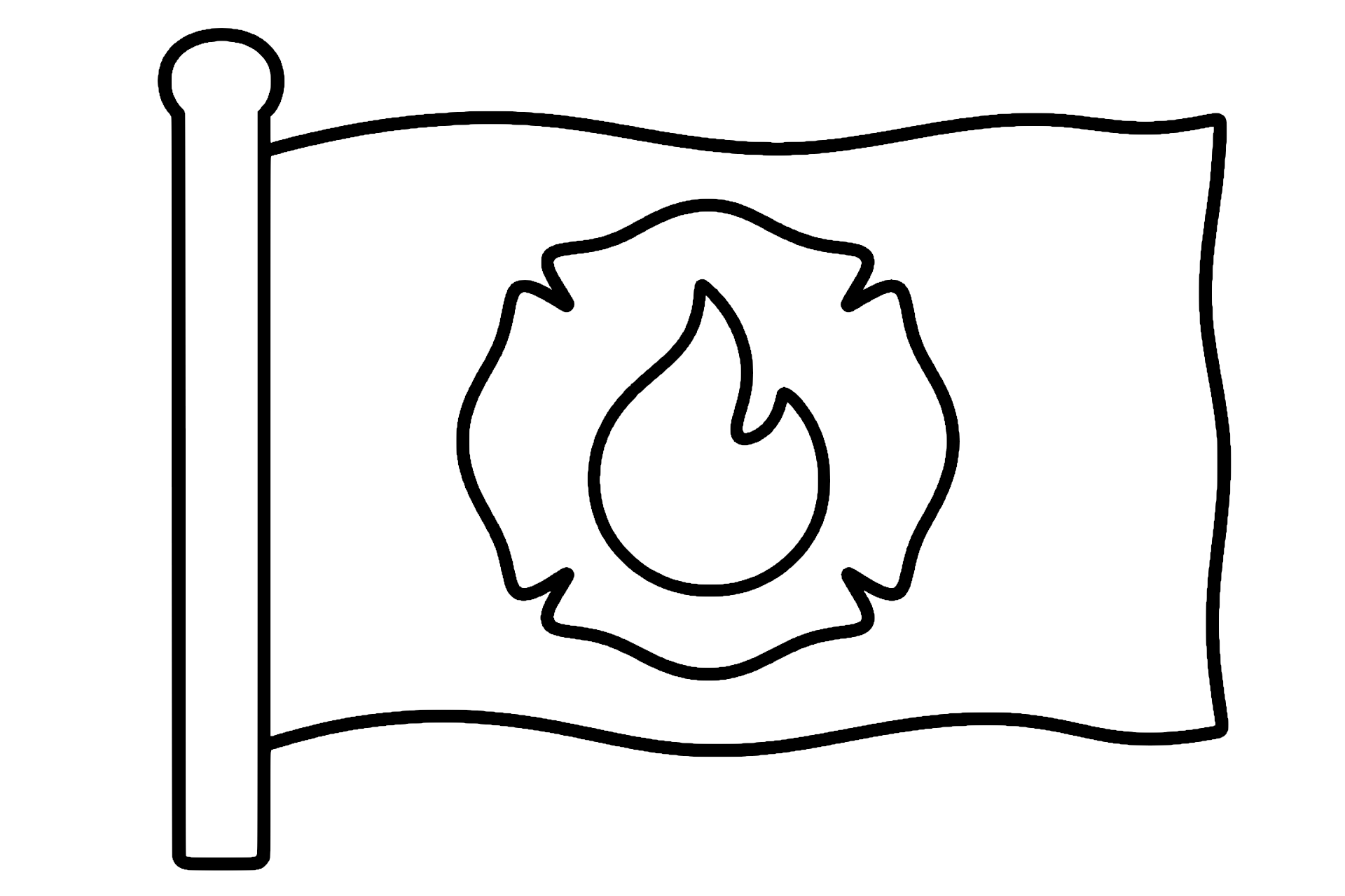 Feuerwehrflagge mit einfachem Symbol
