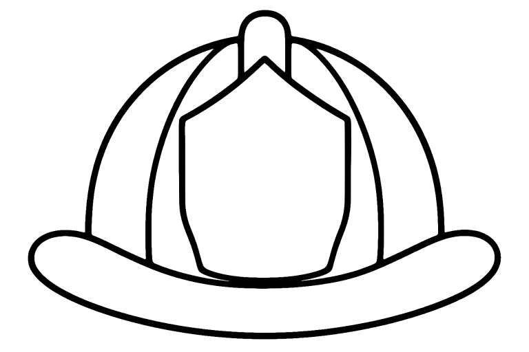 Feuerwehrhelm zum Ausmalen für Kleinkinder - Ausmalbild ab 2 Jahren