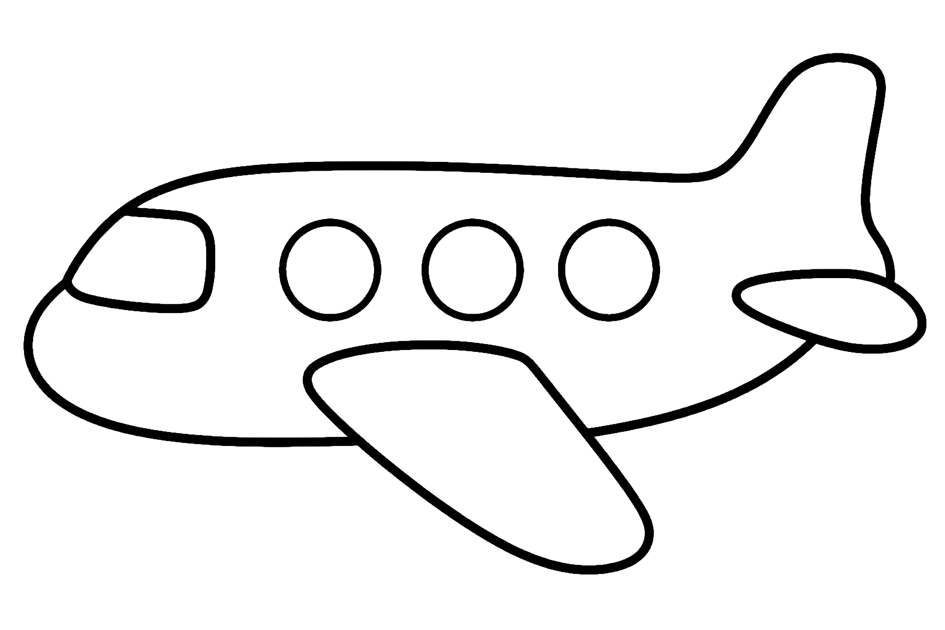 Flugzeug mit runden Fenstern