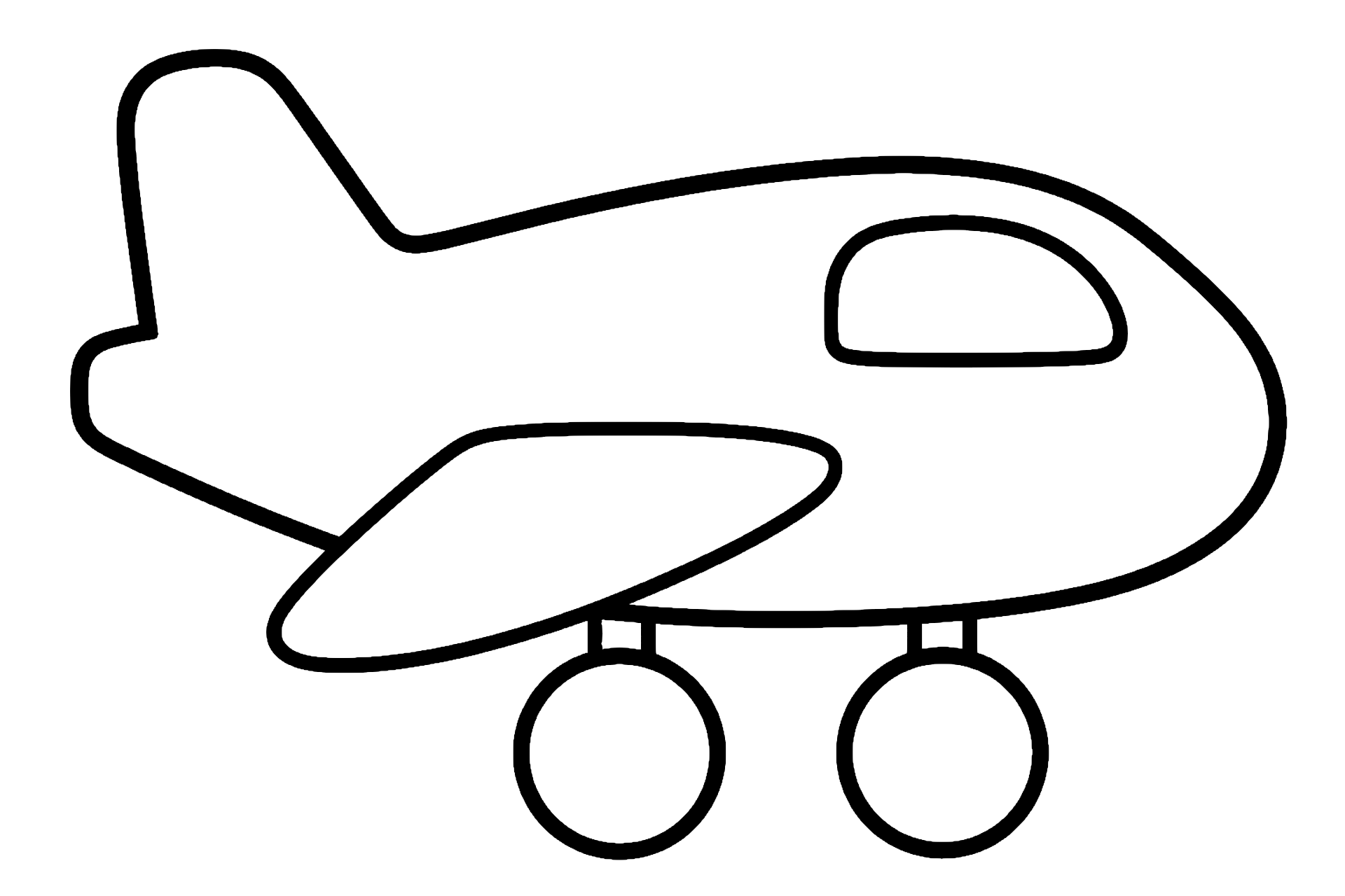 Flugzeug mit runden Rädern