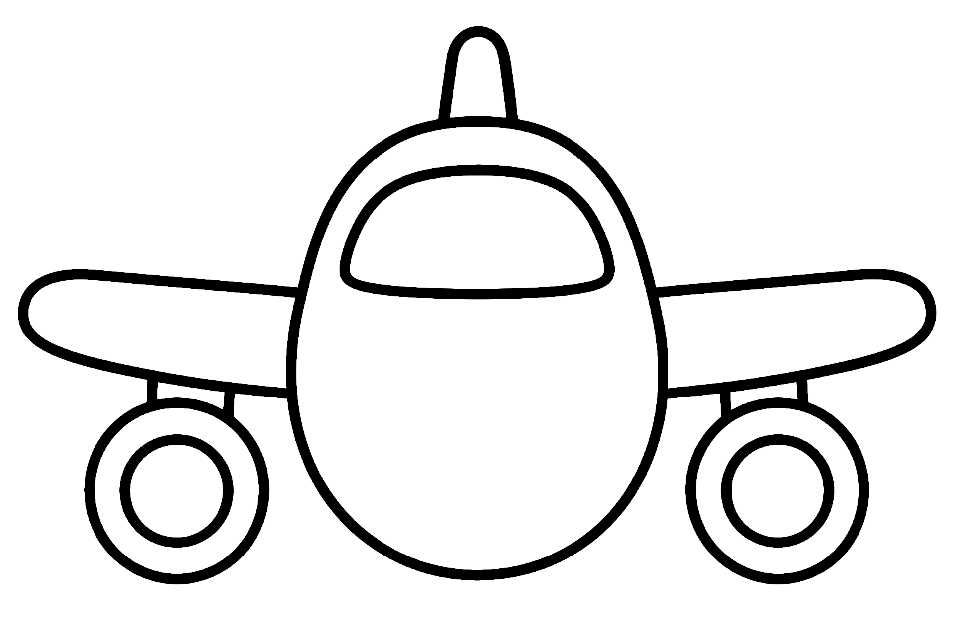 Flugzeug von vorn mit zwei Flügeln