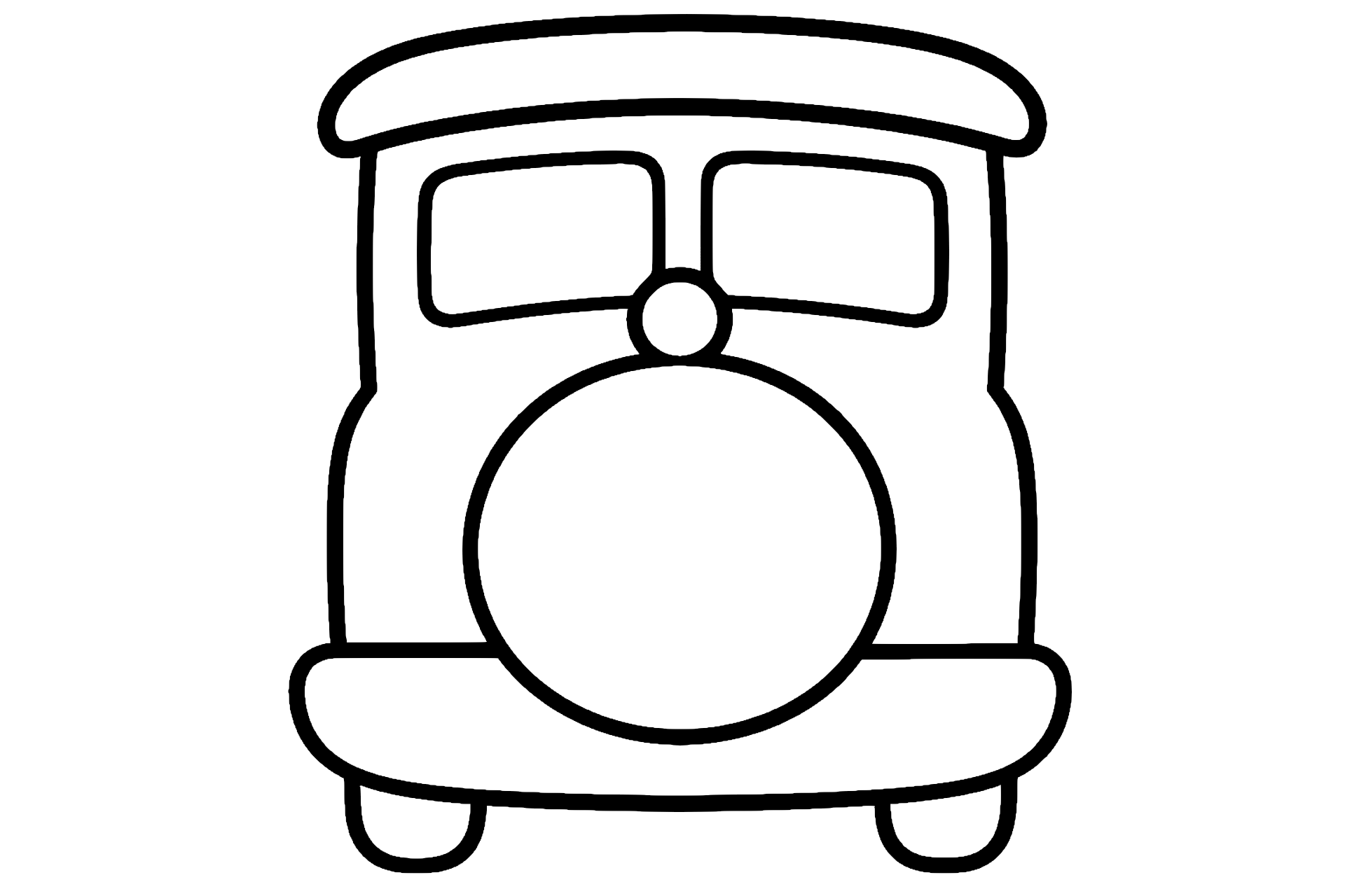 Frontaler Zug mit großer Lok