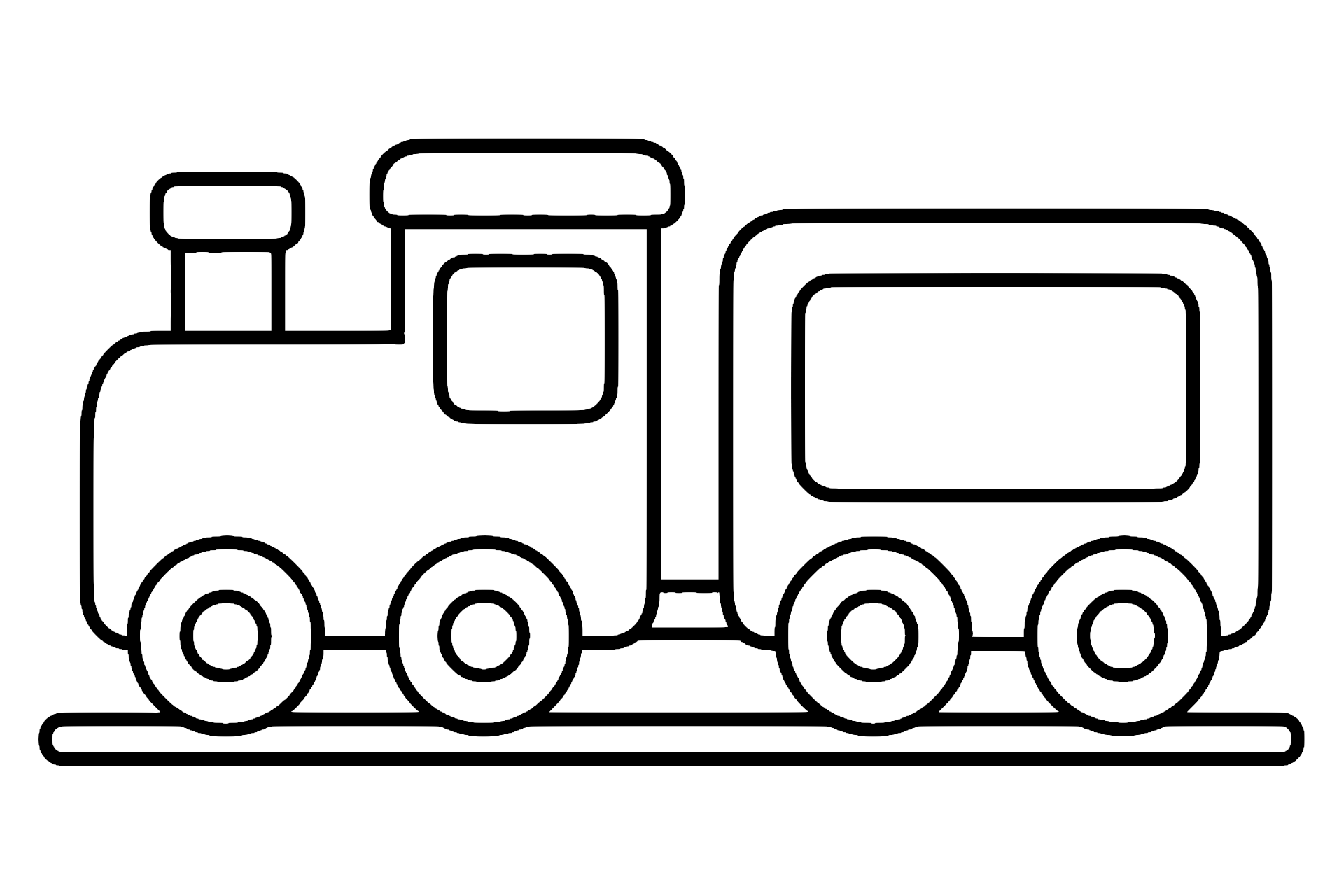 Zug mit einem großen Waggon
