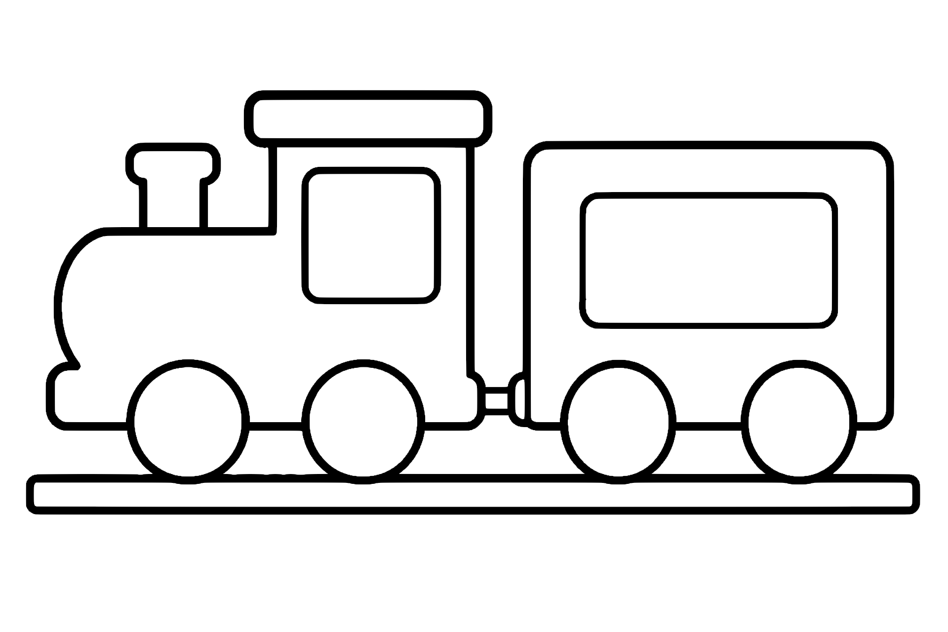 Zug mit großem rechteckigem Waggon