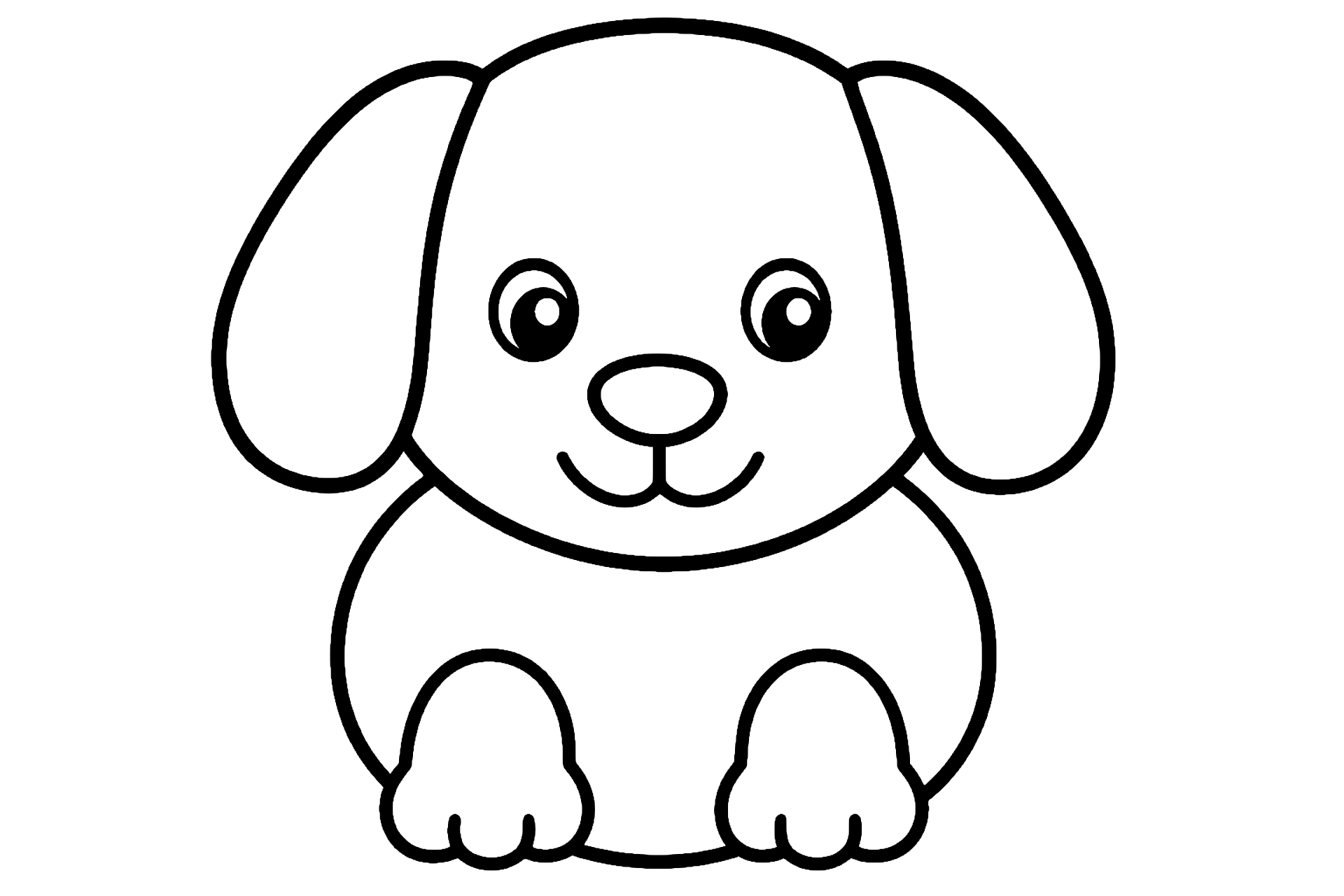 Bauernhoftiere Ausmalbild ab 2 Jahre – Hund vom Bauernhof - Ausmalbild ab 2 Jahren