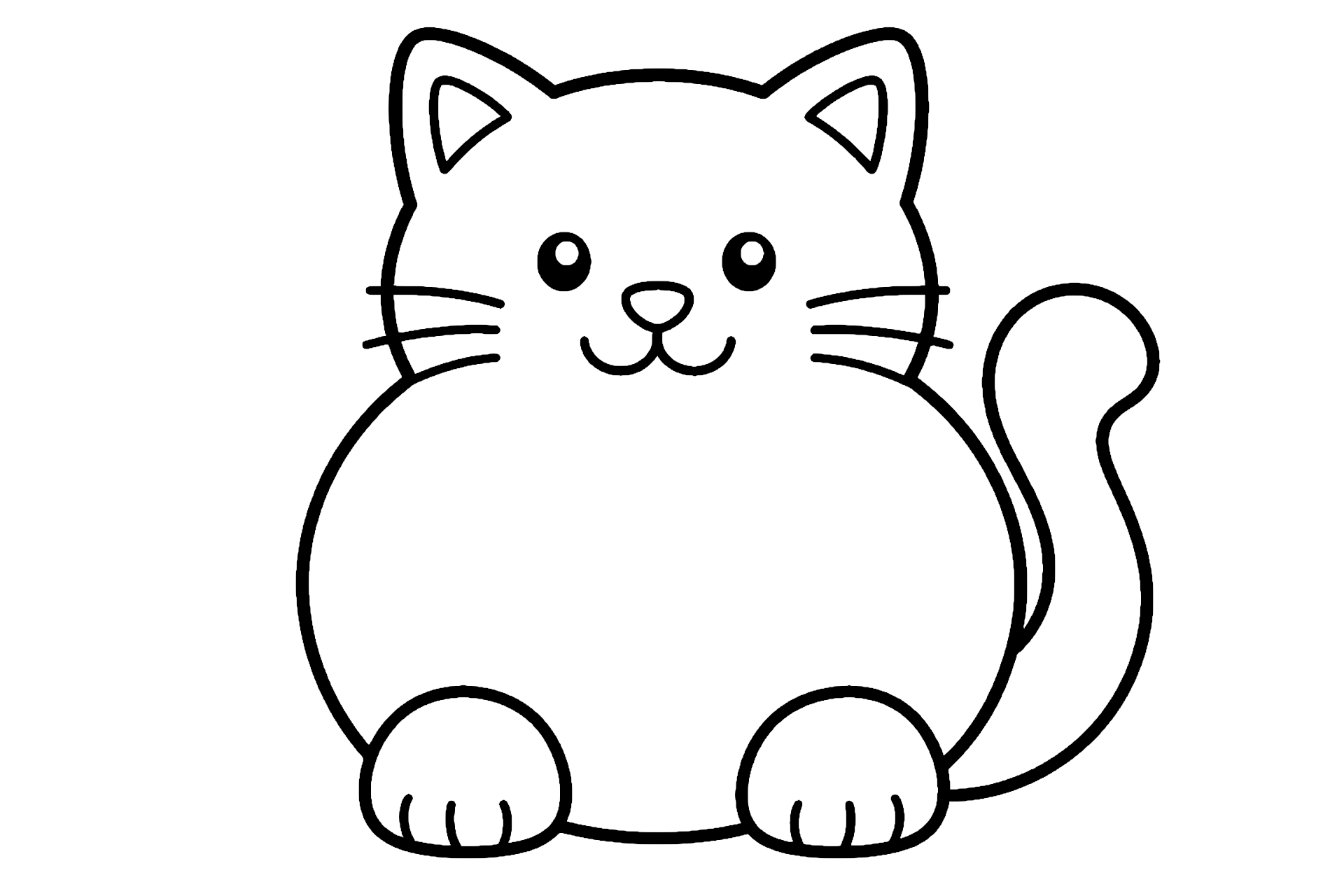 Katze mit einem runden Bauch – Ausmalbild ab 2 Jahre - Ausmalbild ab 2 Jahren