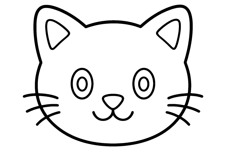 Katze mit kurzem Schnurrhaar – Ausmalbild ab 2 Jahre - Ausmalbild ab 2 Jahren