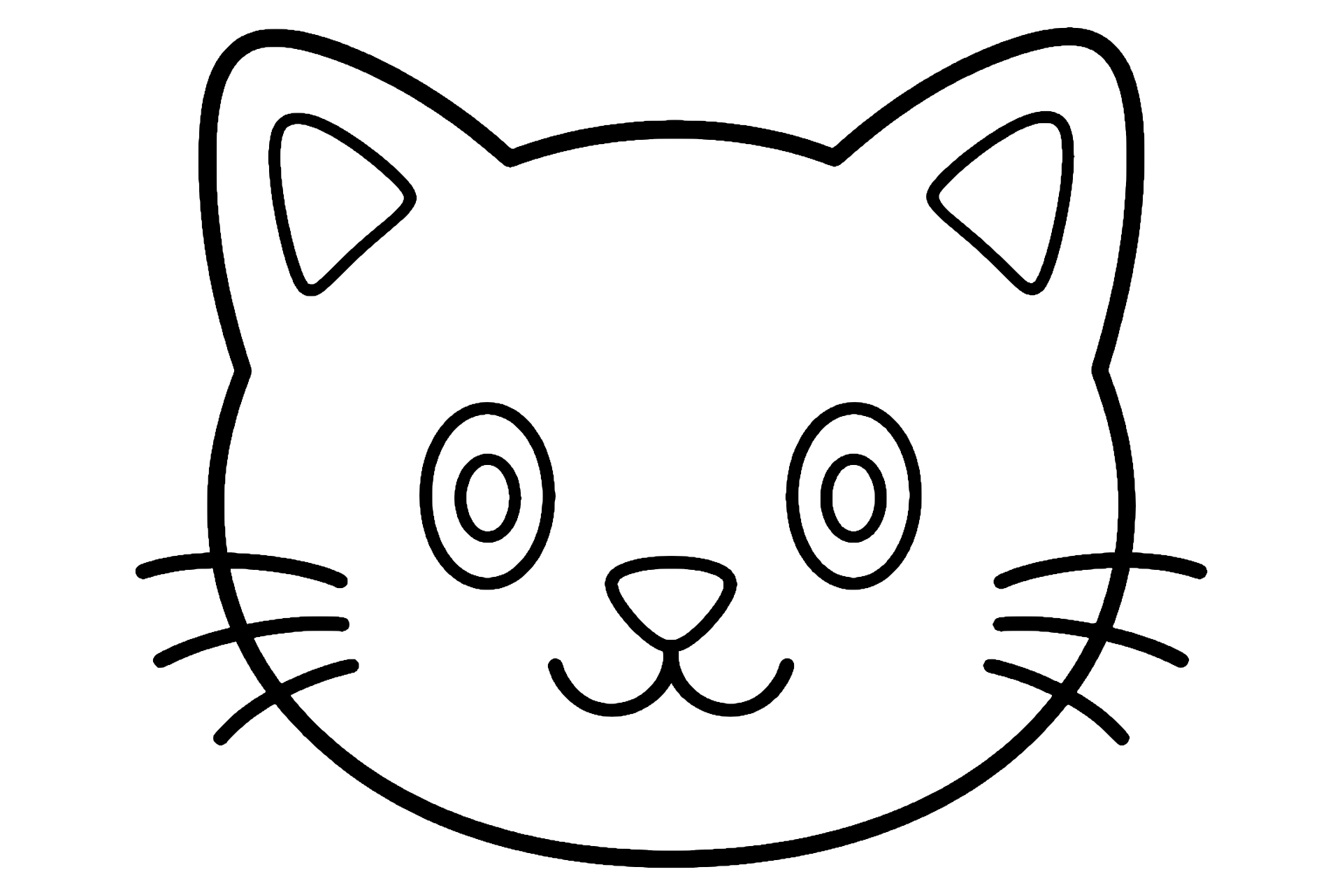 Katze mit kurzem Schnurrhaar – Ausmalbild ab 2 Jahre - Ausmalbild ab 2 Jahren