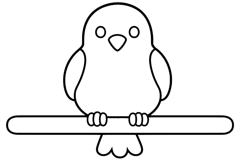 Vögel Ausmalbild ab 2 Jahre – Gelber Kanarienvogel - Ausmalbild ab 2 Jahren