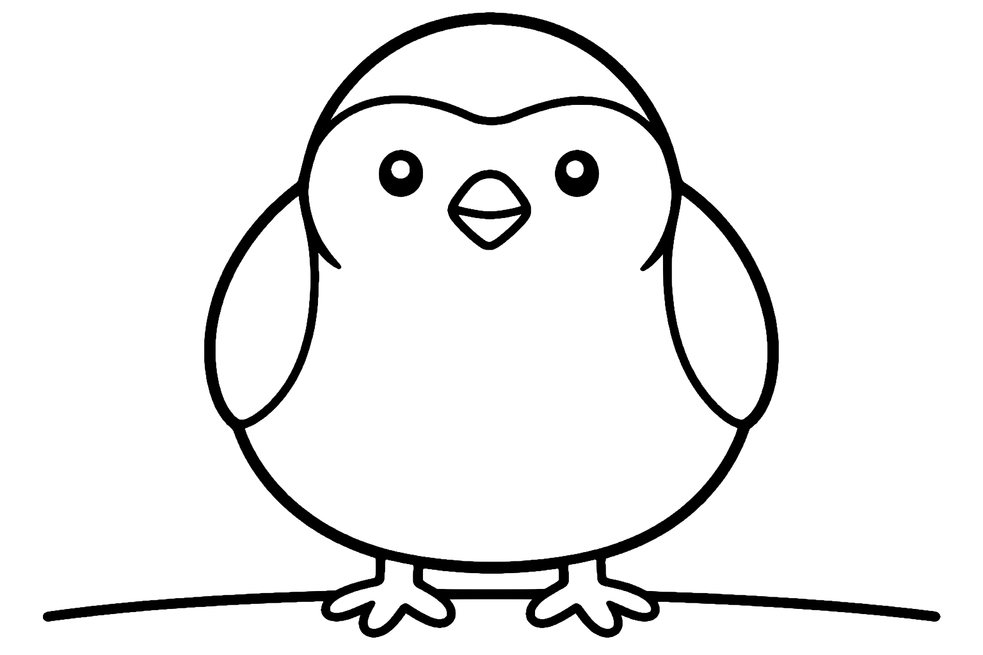 Vögel Ausmalbild ab 2 Jahre – Runde Wachtel - Ausmalbild ab 2 Jahren
