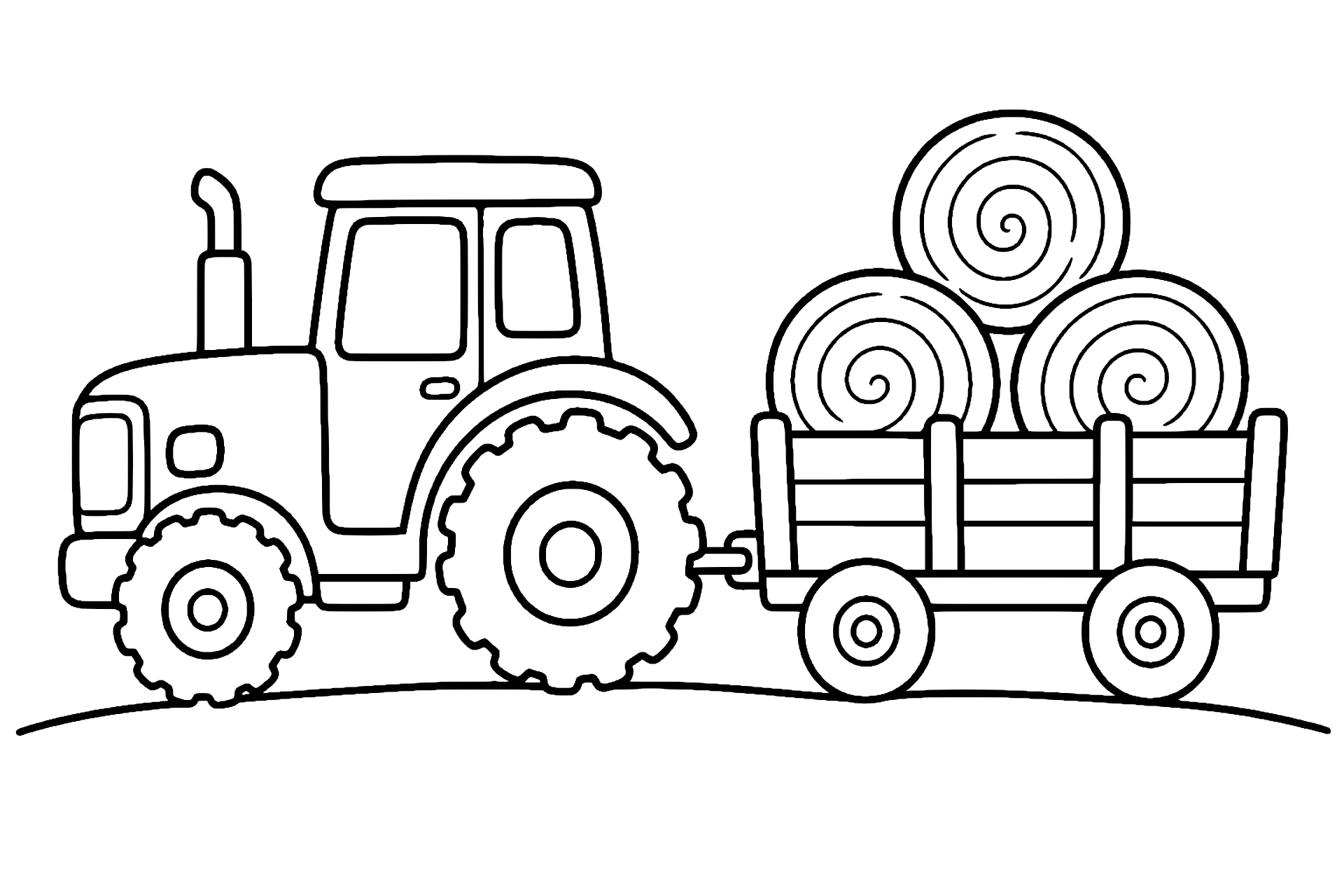 Traktor zieht einen Anhänger