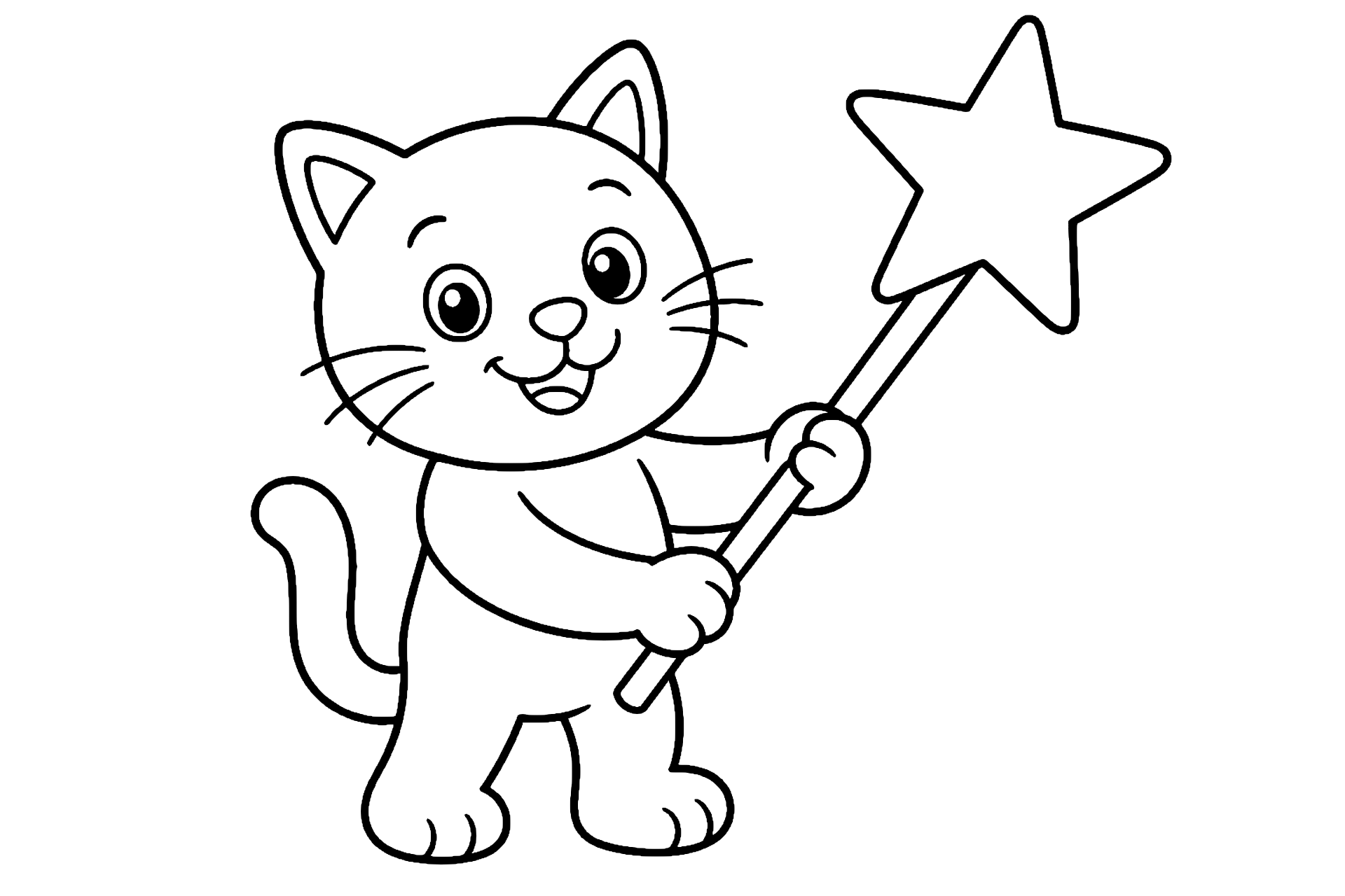 Katze mit Zauberstab