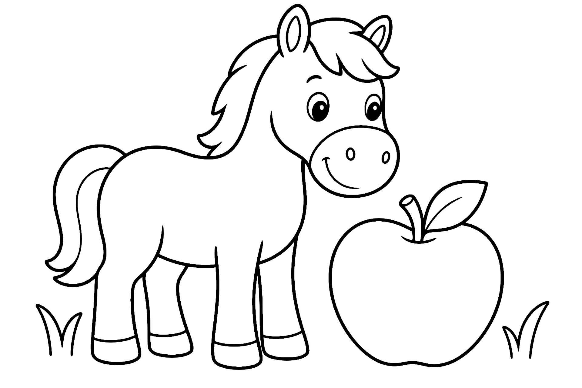 Pferd mit Apfel
