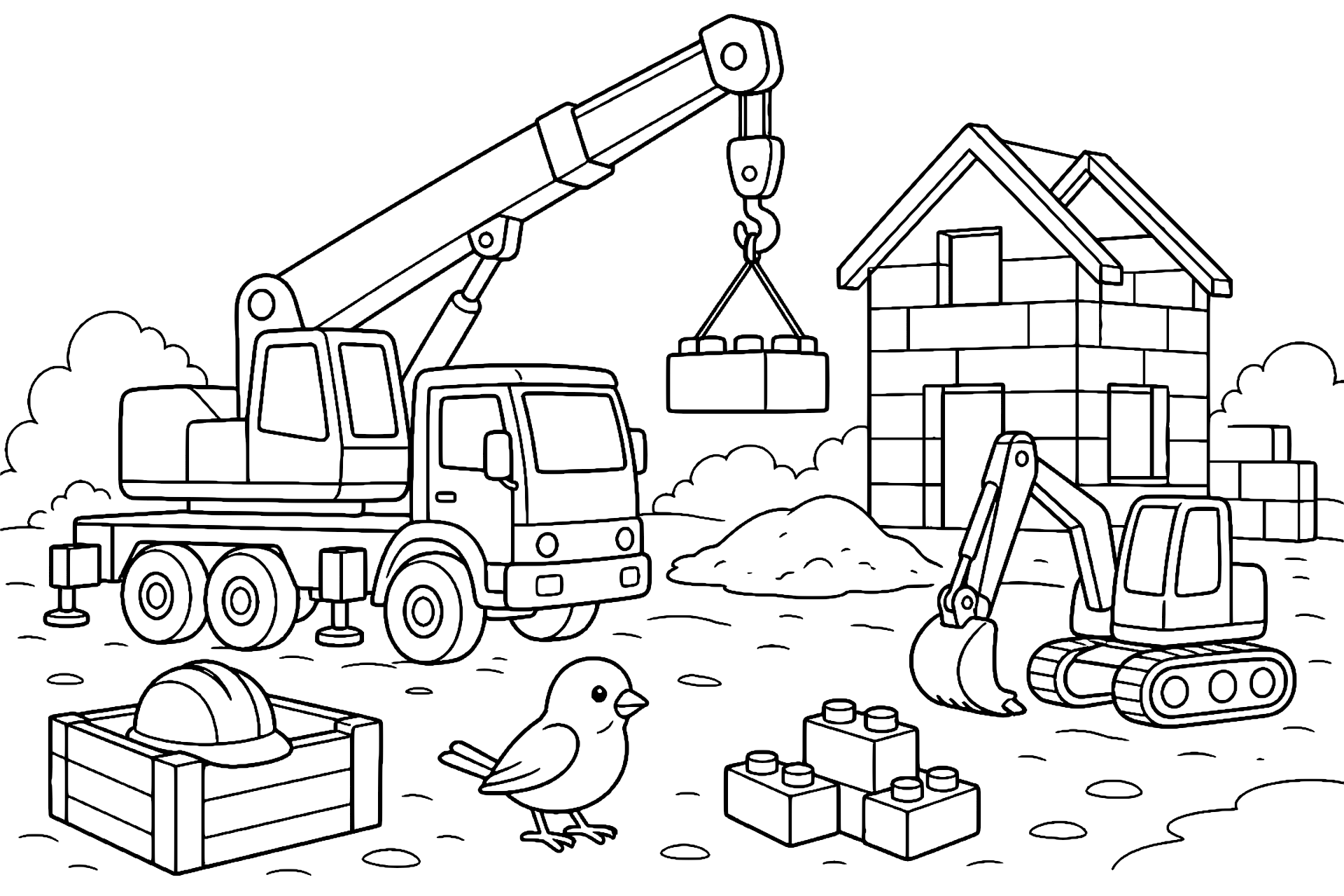 Kranwagen auf der Baustelle